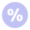 an icon illustration of a precent sign